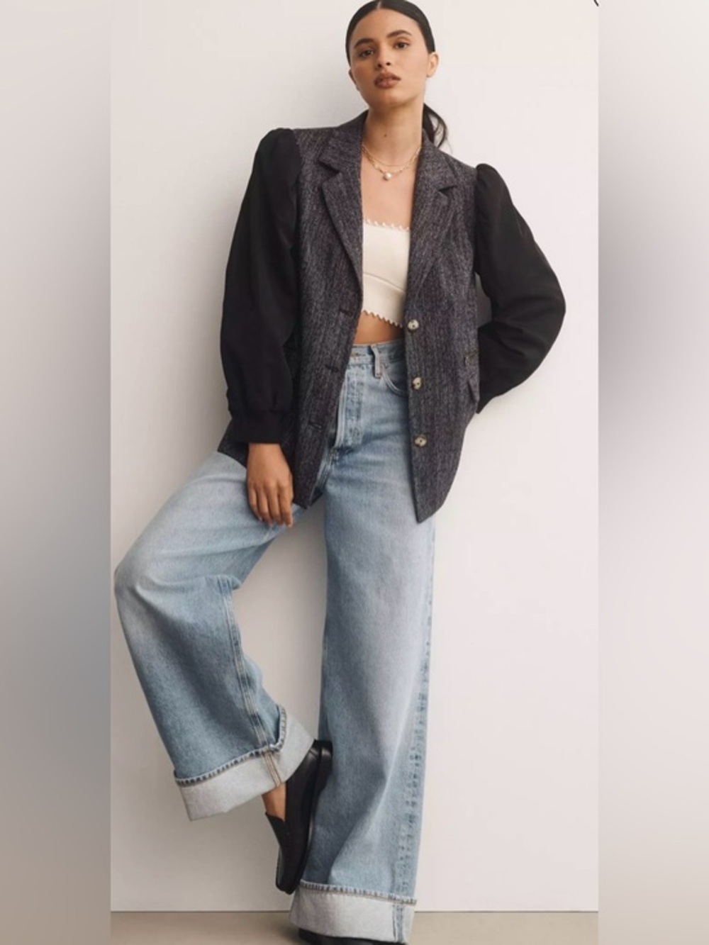 Anthropologie Maeve Mixed Media Relaxed Jacket size 6 $168